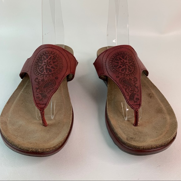 Dansko Burgundy T Strap Thong Comfort Sandal sz 37 - Picture 4 of 11